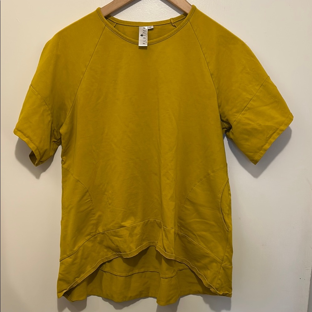 Flutter - Mustard Yellow Short Sleeve Top - Size Medium